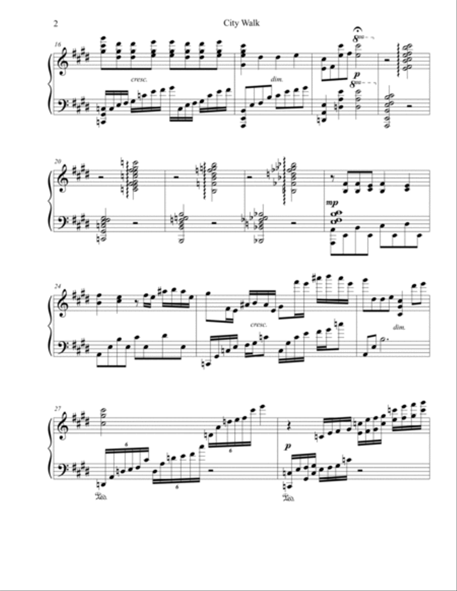 City Walk City Walk Piano Solo scores gallery preview page 2