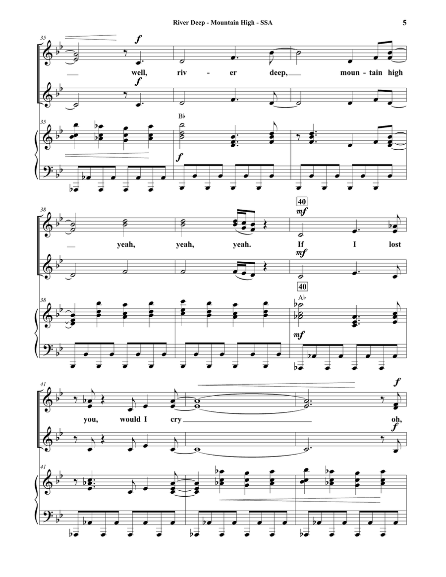 River Deep - Mountain High SSA scores gallery preview page 5