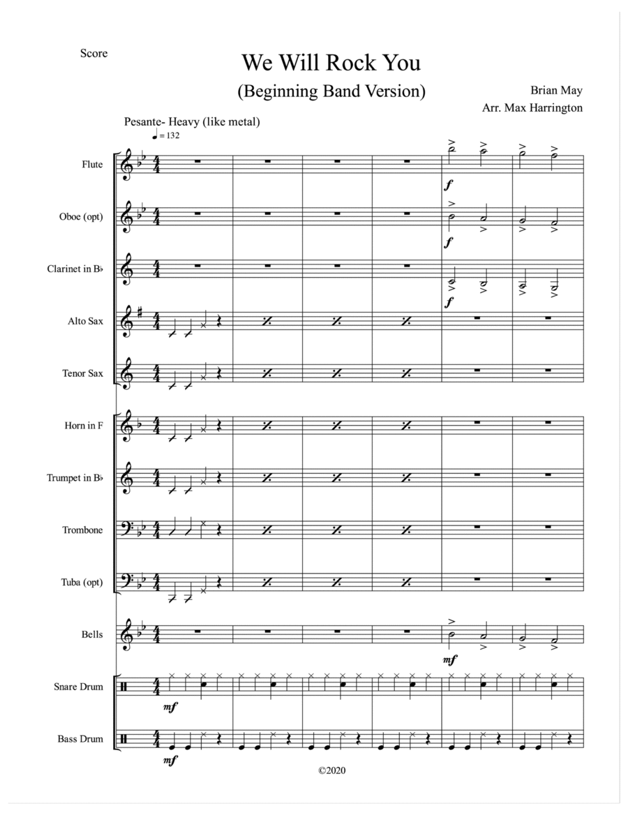 We Will Rock You Small Ensemble scores gallery preview page 1