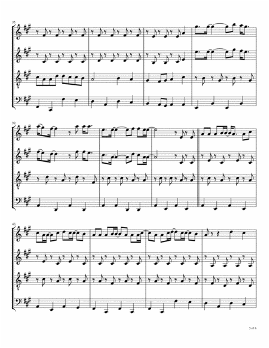 I've Just Seen A Face Woodwind Quartet scores gallery preview page 6