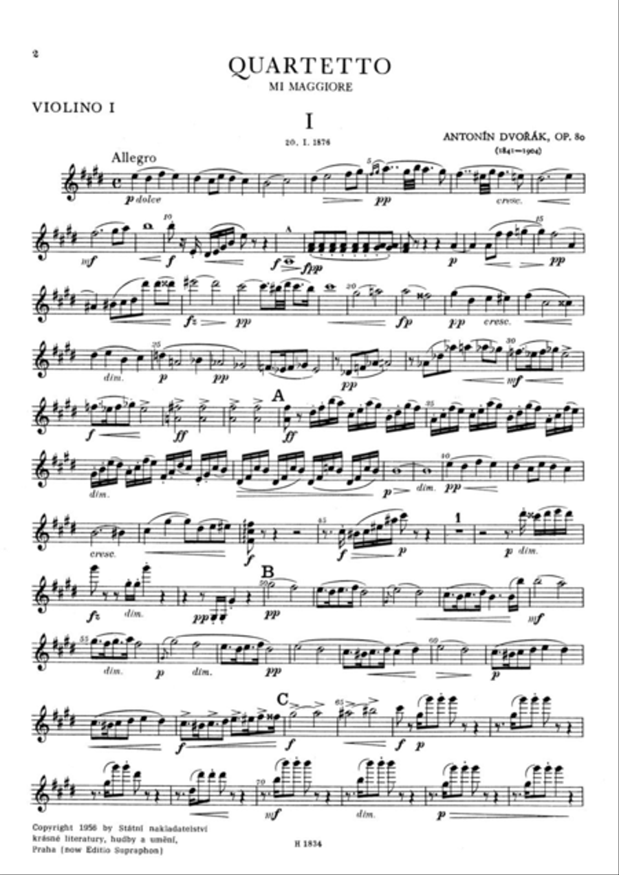 Streichquartett no. 8 E-Dur, op. 80 String Quartet scores gallery preview page 2