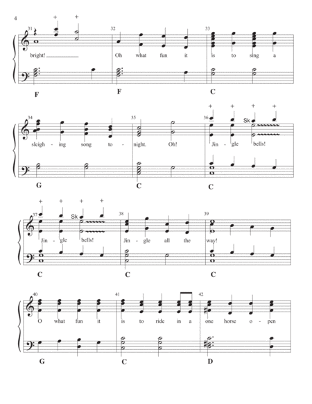 Jingle Bells-handbell arrangement for Level 2+ for 2 or 3 octave handbells with a "special practice