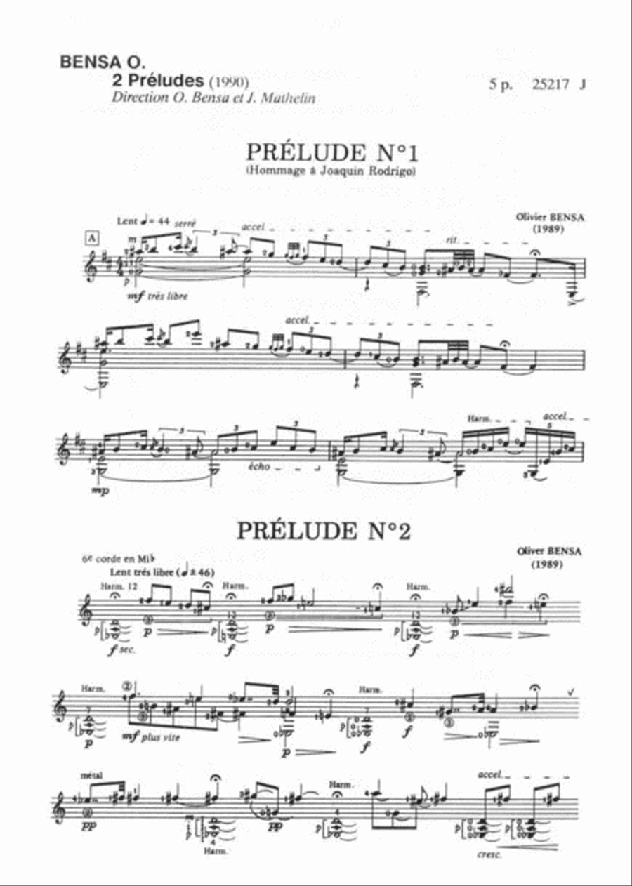 Preludes (2) Acoustic Guitar scores gallery preview page 2