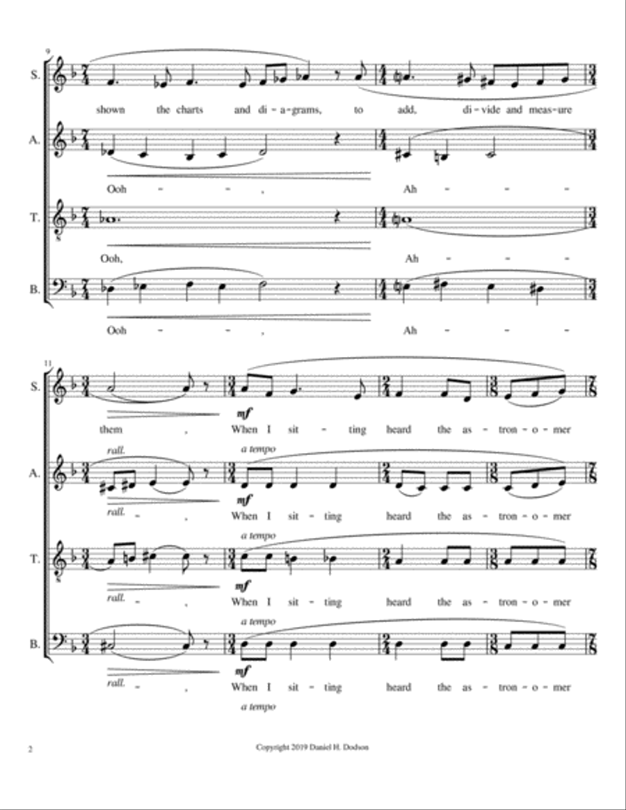 When I Heard the Learn'd Astronomer 4-Part scores gallery preview page 2
