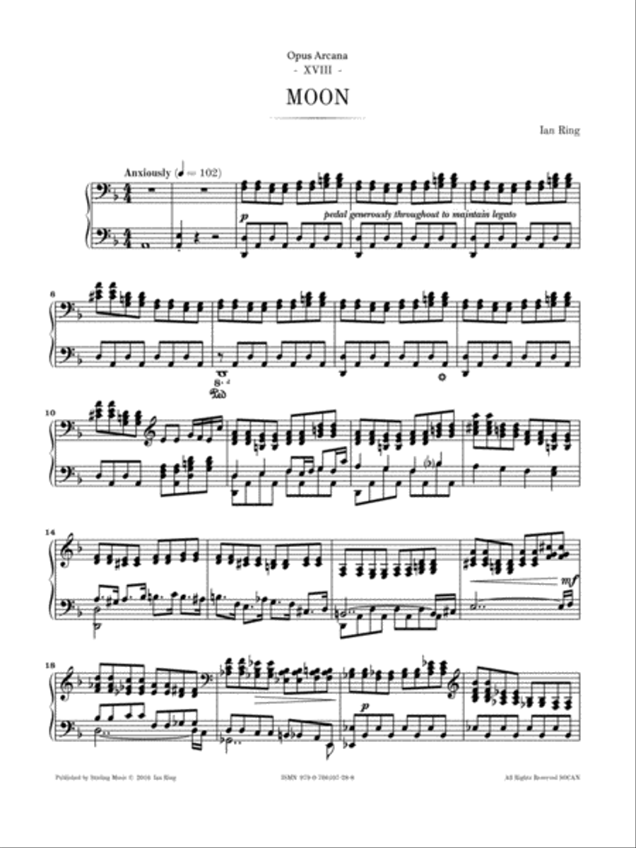 Ian Ring - Opus Arcana - 18 - Moon Piano Solo scores gallery preview page 3