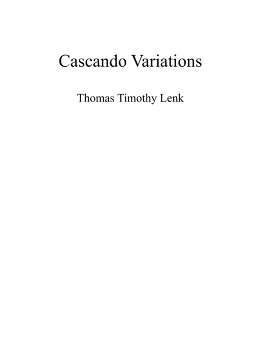Cascando Variations, with 2 optional Overtures Piano Solo scores gallery preview page 1