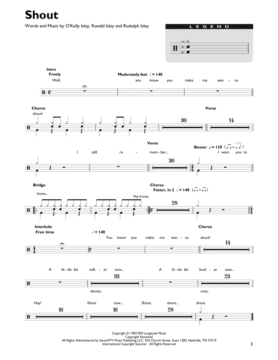 Shout Drum Set scores gallery preview page 1
