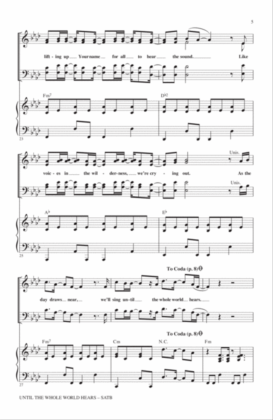 Until The Whole World Hears 4-Part scores gallery preview page 4