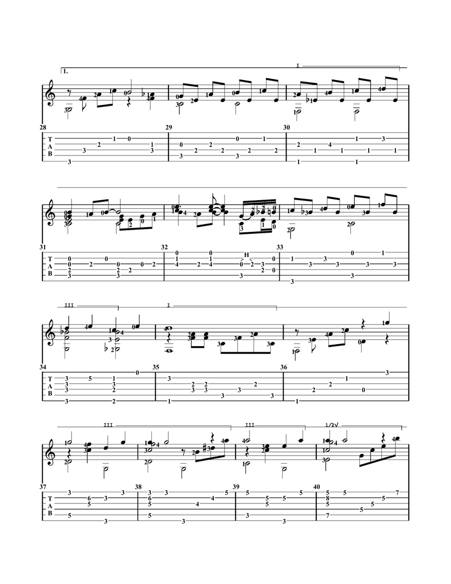 A Felicidade Guitar Tablature scores gallery preview page 3