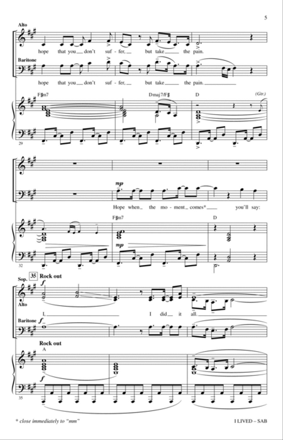 I Lived (arr. Jacob Narverud) 3-Part scores gallery preview page 4