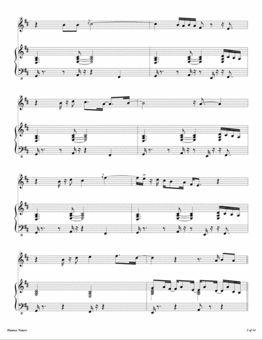 Human Nature Flute Solo scores gallery preview page 4
