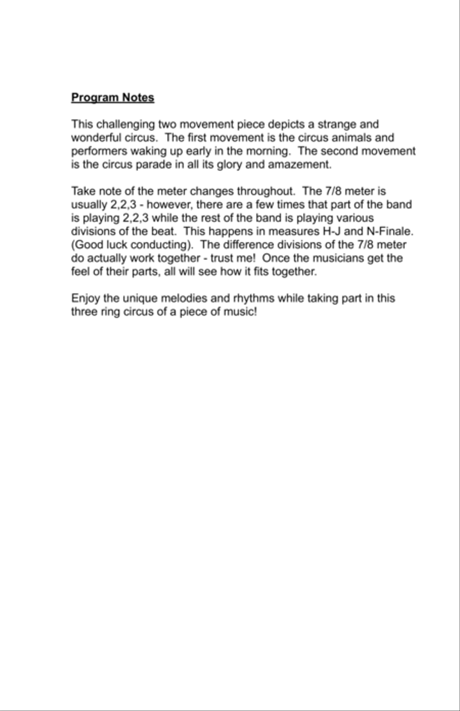 Cirque Mystique Concert Band scores gallery preview page 3