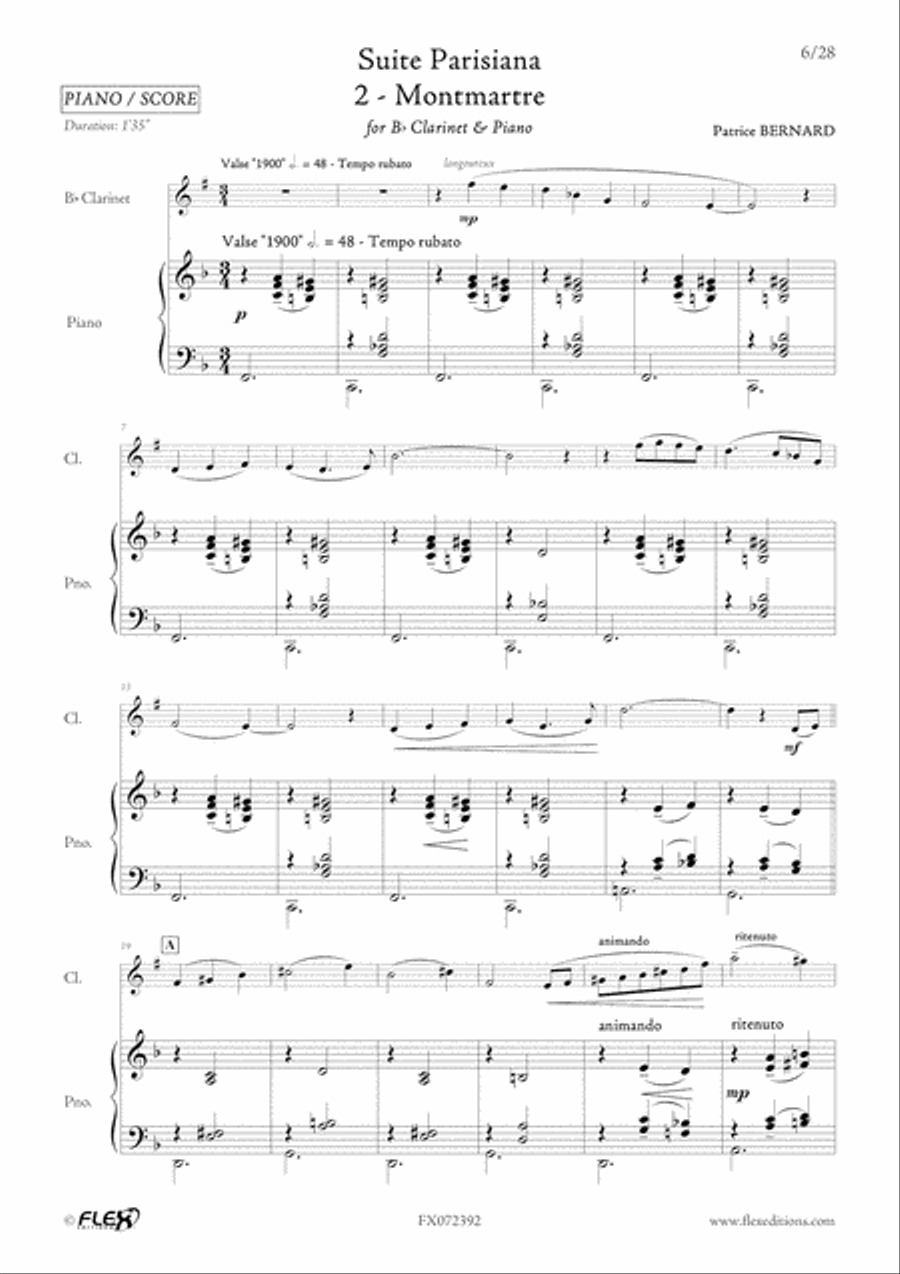 Suite Parisiana Suite Parisiana B-Flat Clarinet scores gallery preview page 6