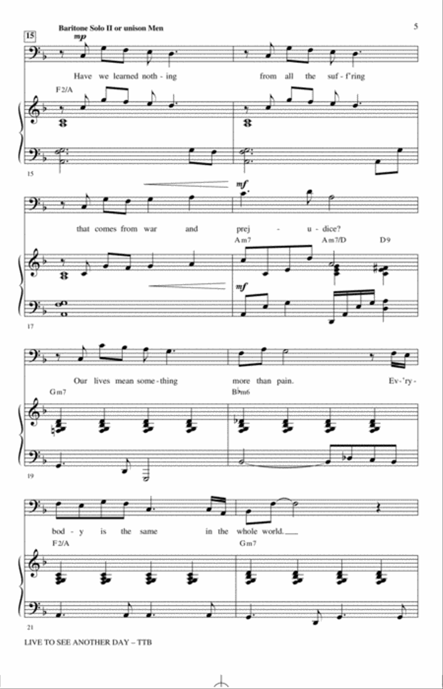 Live To See Another Day (arr. Mark Hayes) TTBB scores gallery preview page 3