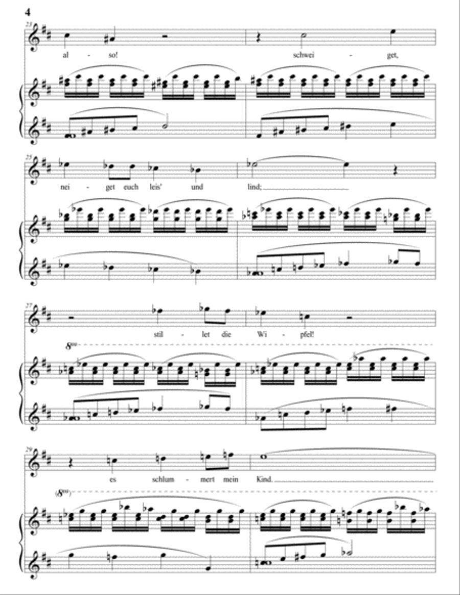 WOLF: Die ihr schwebet um diese Palmen (transposed to E major) Voice scores gallery preview page 5
