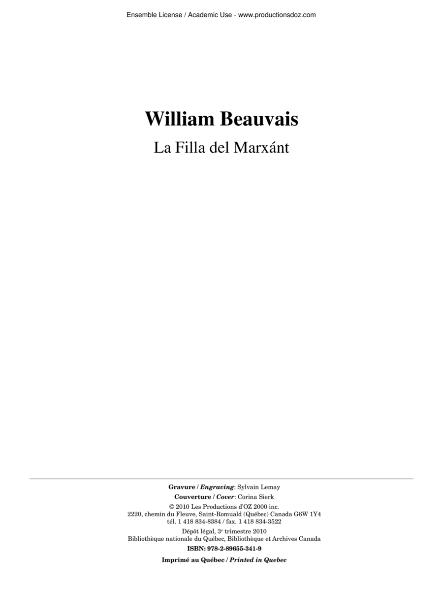 La Filla del Marxánt Guitar Ensemble scores gallery preview page 1