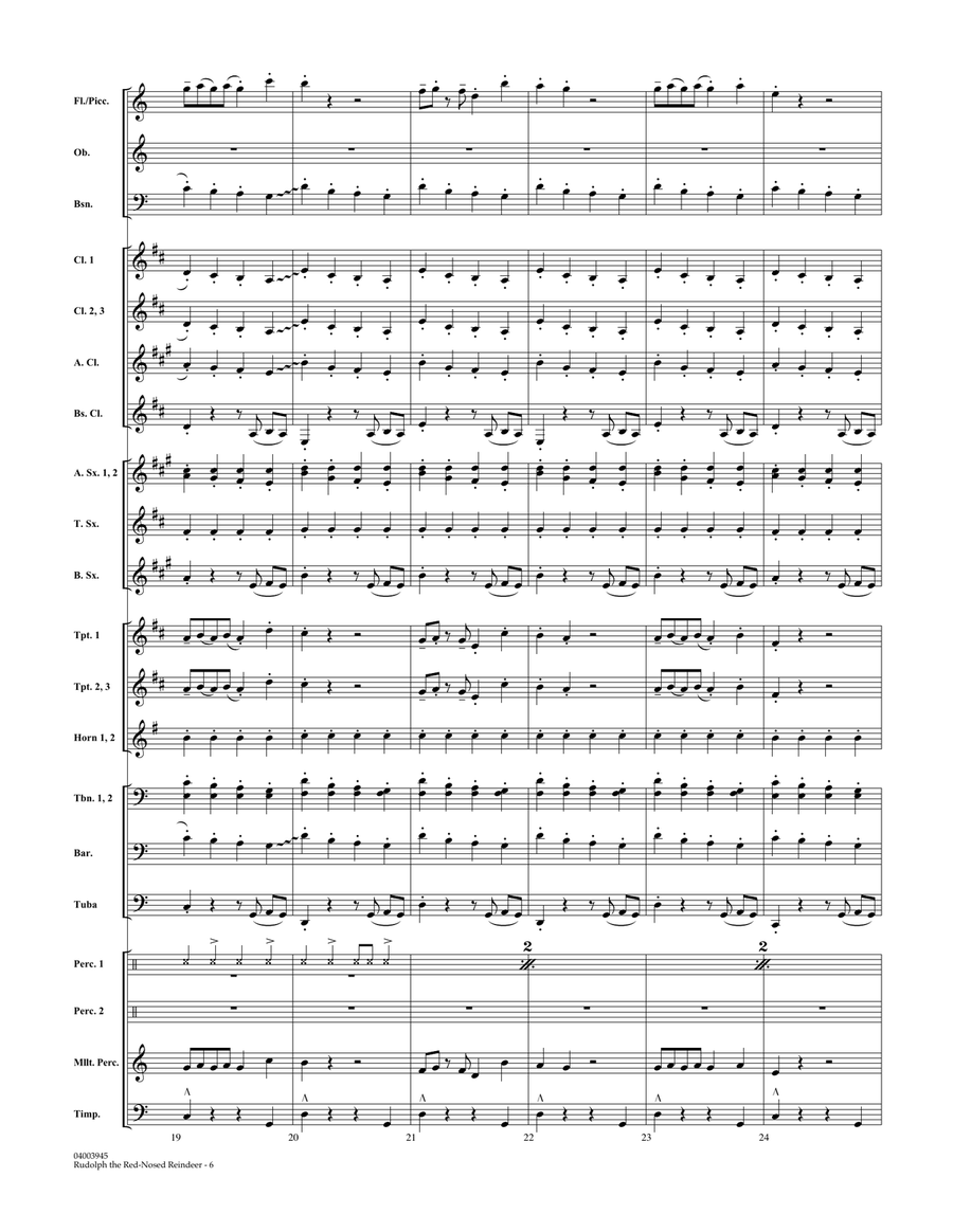 Rudolph the Red-Nosed Reindeer (Canadian Brass) - Conductor Score (Full Score) Concert Band scores gallery preview page 5