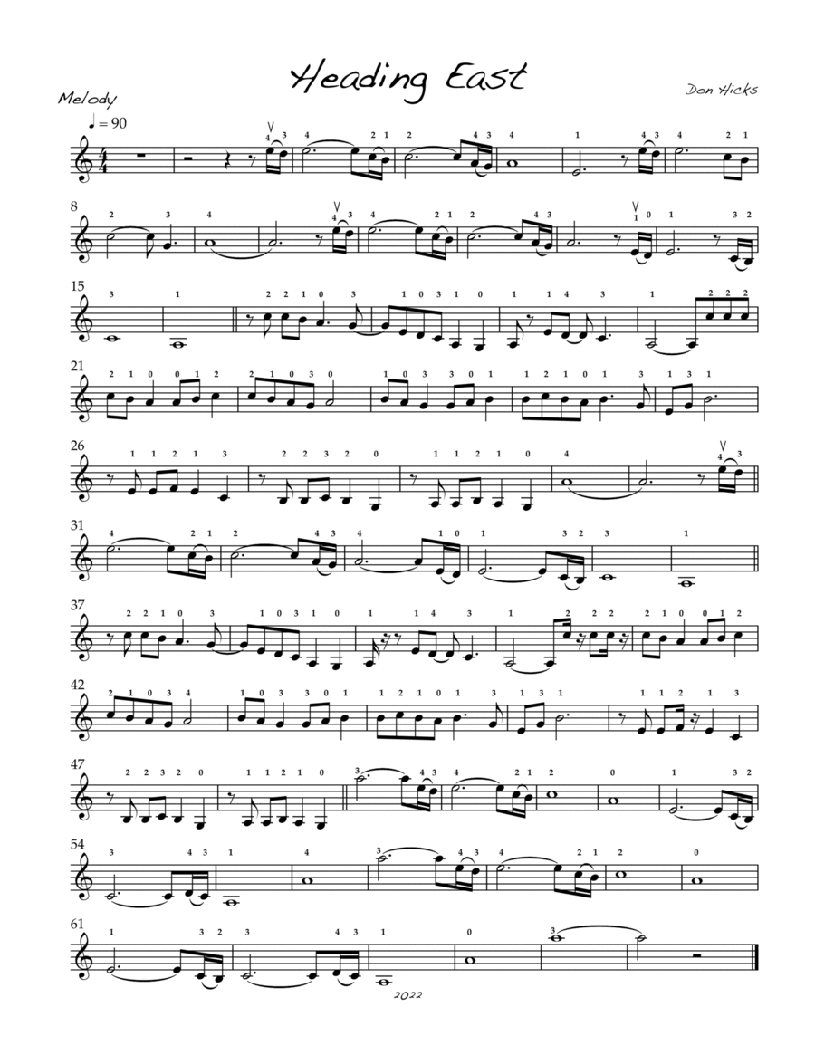 Heading East Violin Solo scores gallery preview page 1