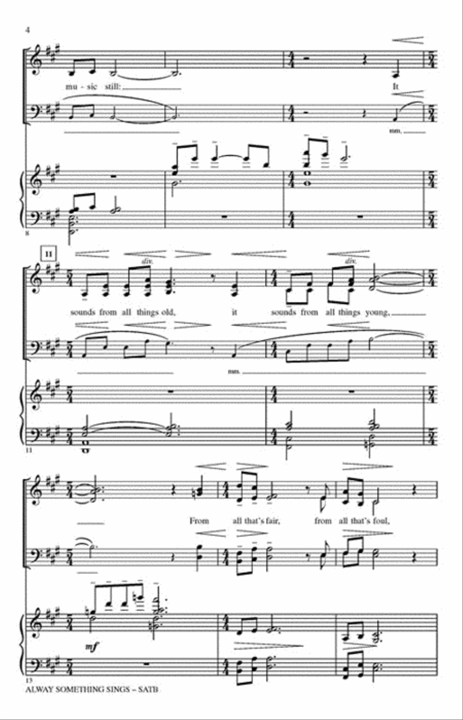Alway Something Sings 4-Part scores gallery preview page 3
