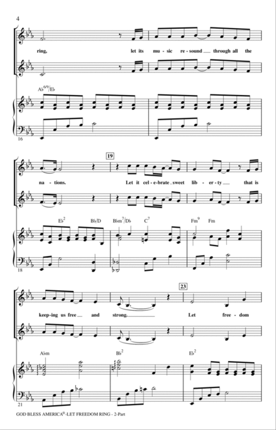 God Bless America (Let Freedom Ring) (Medley) 2-Part scores gallery preview page 3