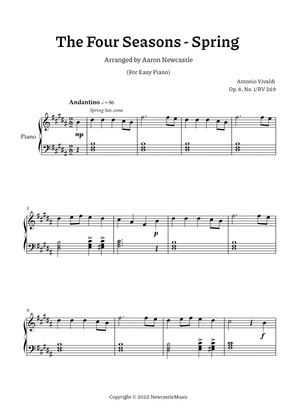 Vivaldi, Spring (The Four Seasons) | B Major — Easy Piano