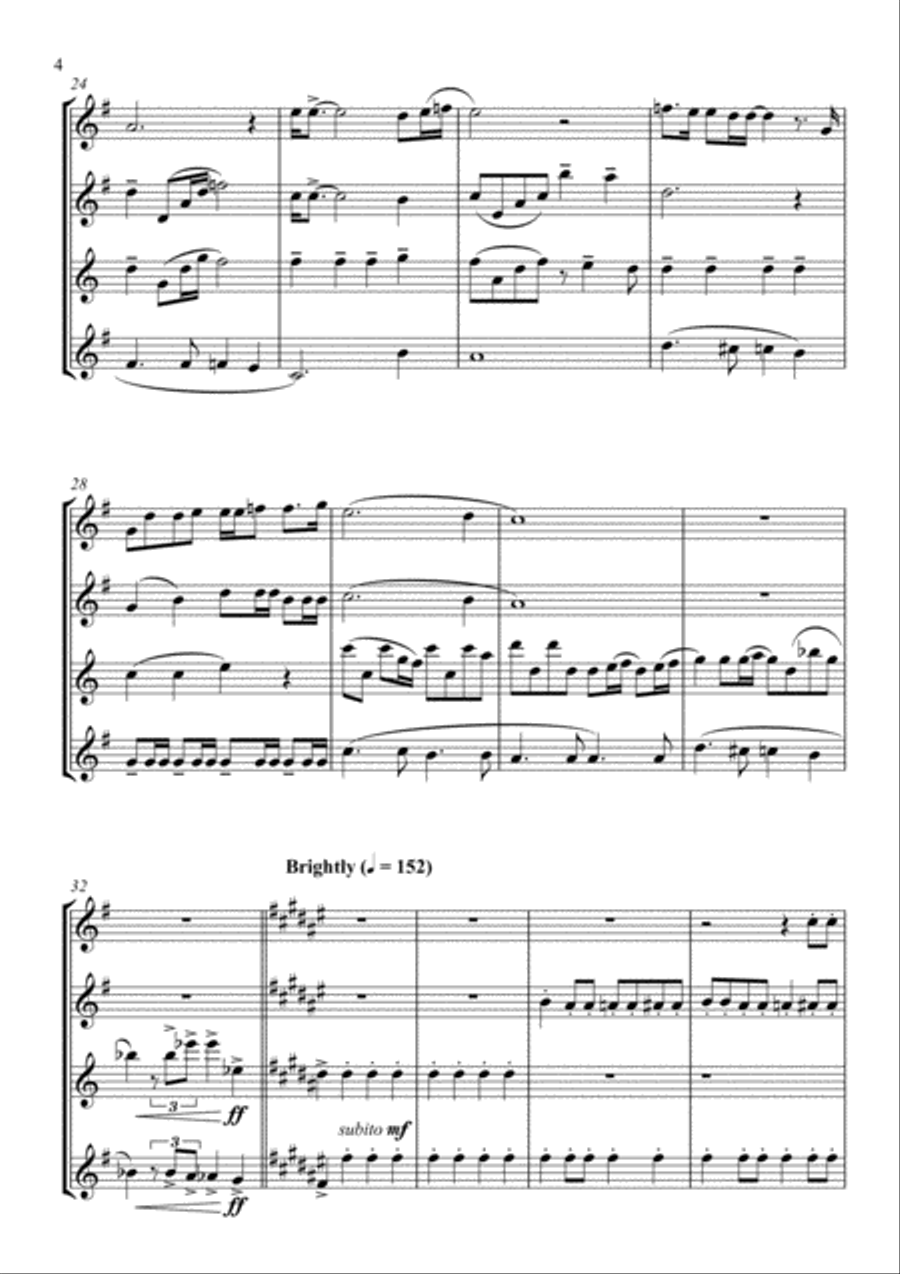 Bohemian Rhapsody Woodwind Quartet scores gallery preview page 4