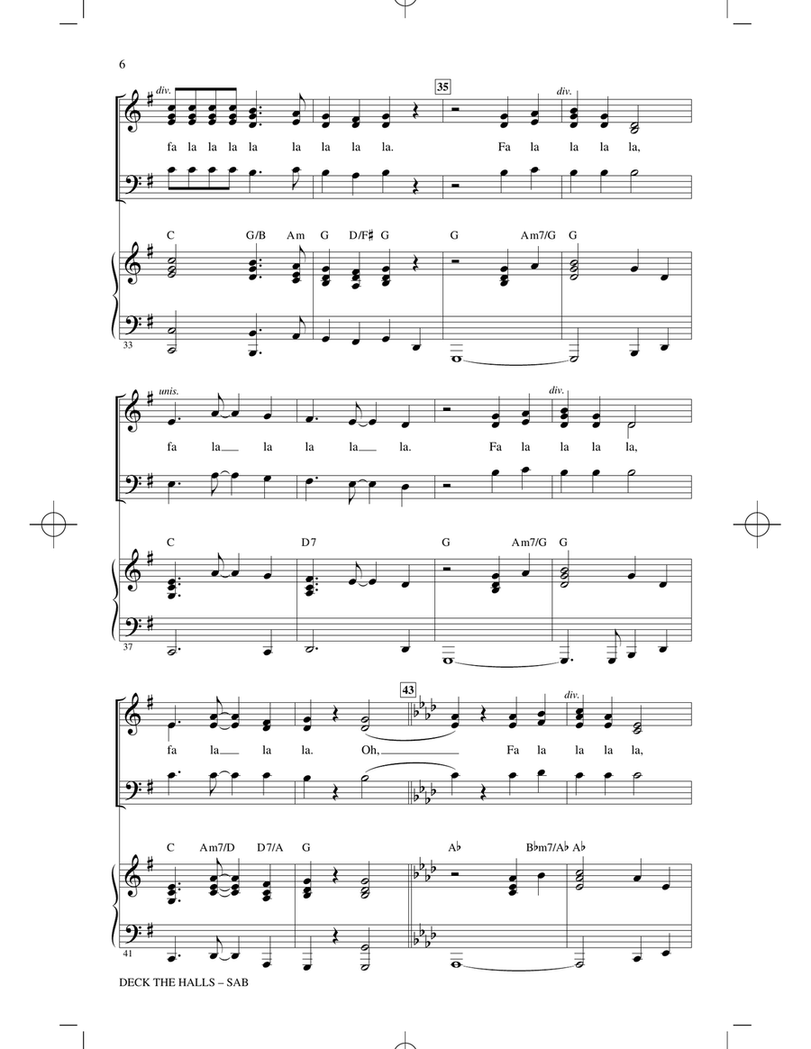 Deck The Halls (arr. Mac Huff) 3-Part scores gallery preview page 5