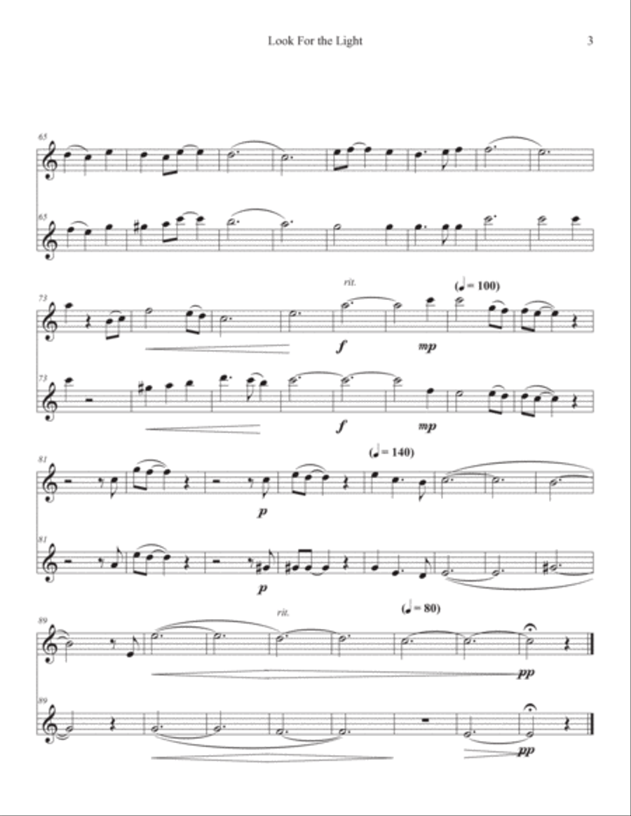 Look For The Light String Duet scores gallery preview page 3