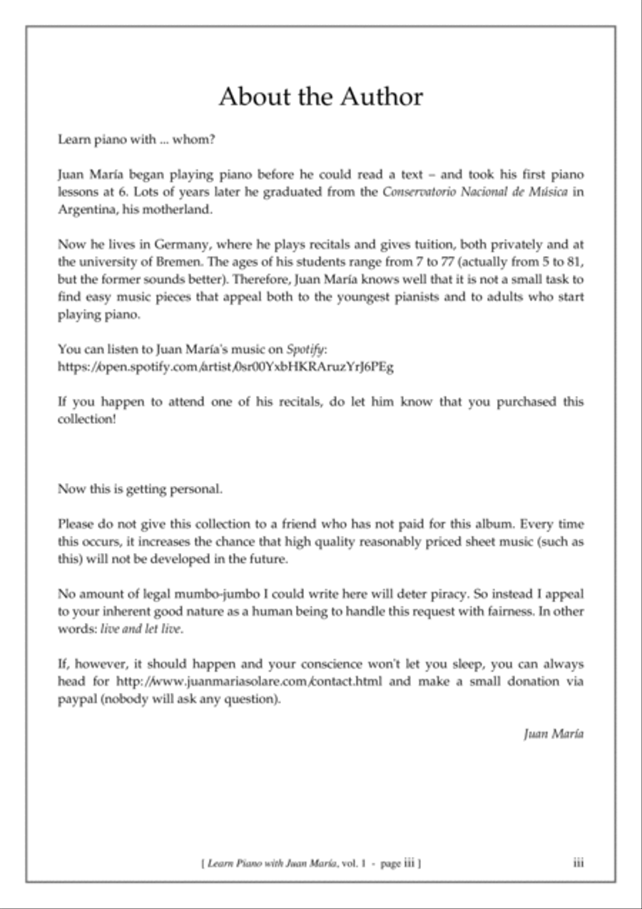 Learn Piano with Juan Maria (vol. 1) Piano Method scores gallery preview page 4