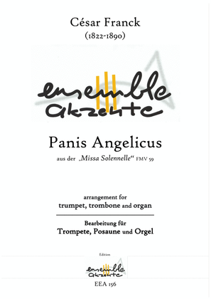 Book cover for Panis Angelicus from/aus der „Missa Solennelle" FMV 59 - arrangement for trumpet, trombone & organ