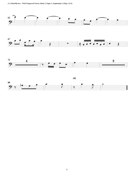 Fugue 01 from Well-Tempered Clavier, Book 2 (Euphonium-Tuba Quintet) image number null
