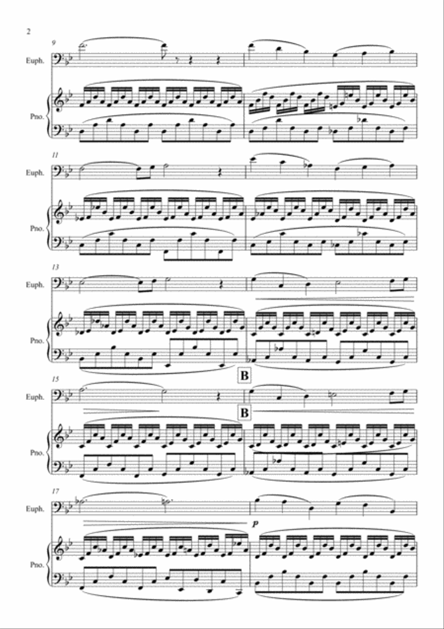 Saint-Saëns: Le Carnaval des Animaux XIII. Le Cygne (The Swan) - euphonium/piano Euphonium scores gallery preview page 2