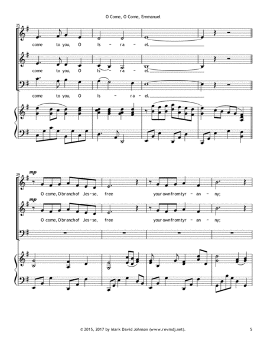 O Come, O Come, Emmanuel 3-Part scores gallery preview page 5