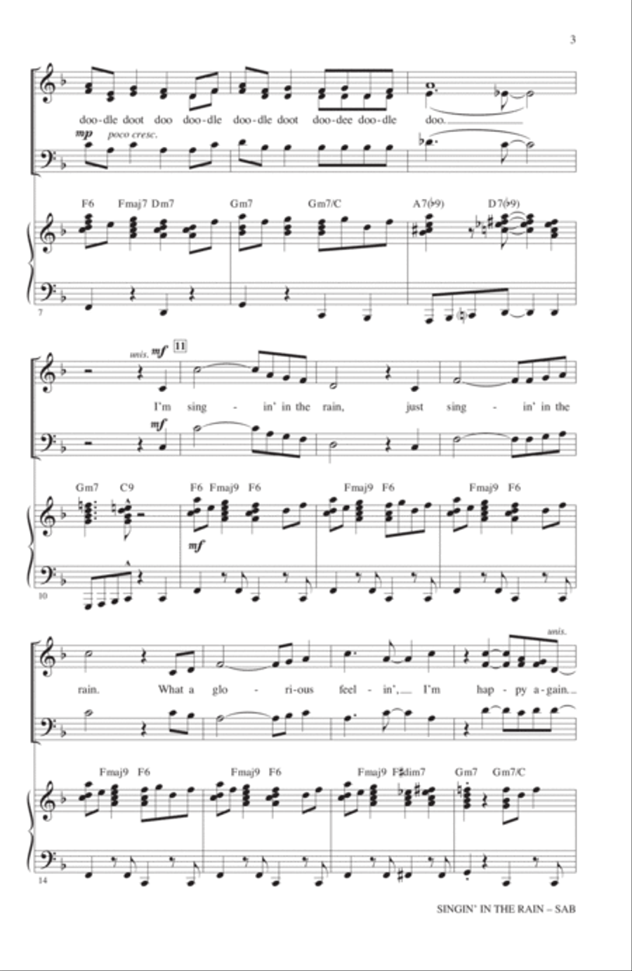 Singin' In The Rain (arr. Mac Huff) 3-Part scores gallery preview page 2