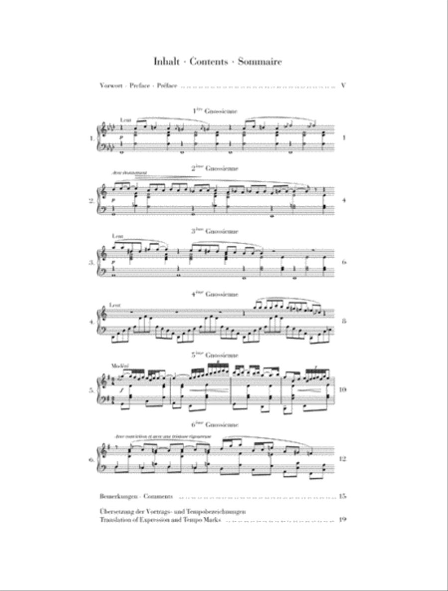 Erik Satie – Gnossiennes Piano Solo scores gallery preview page 2