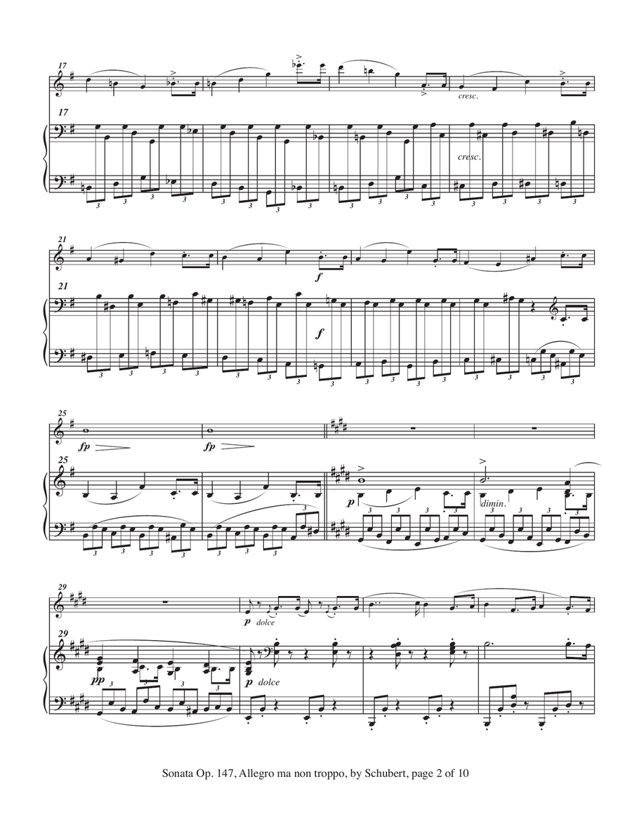 Sonata in B major, Opus 147, I. Allegro ma non troppo Chamber Music scores gallery preview page 3