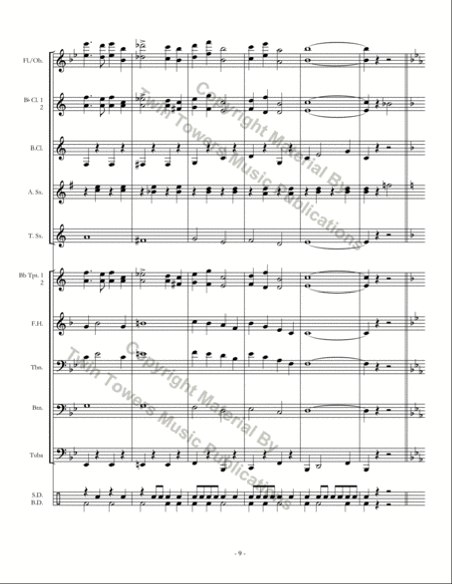 Pebblebrook March Pebblebrook March Concert Band scores gallery preview page 10