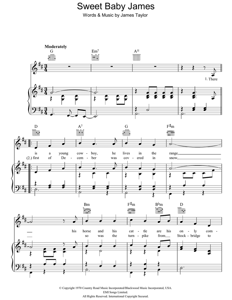 Sweet Baby James Acoustic Guitar scores gallery preview page 1