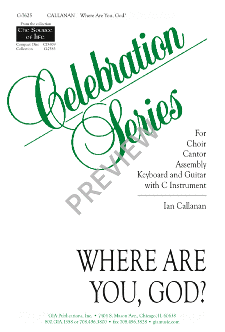 Where Are You God? 4-Part scores gallery preview page 1
