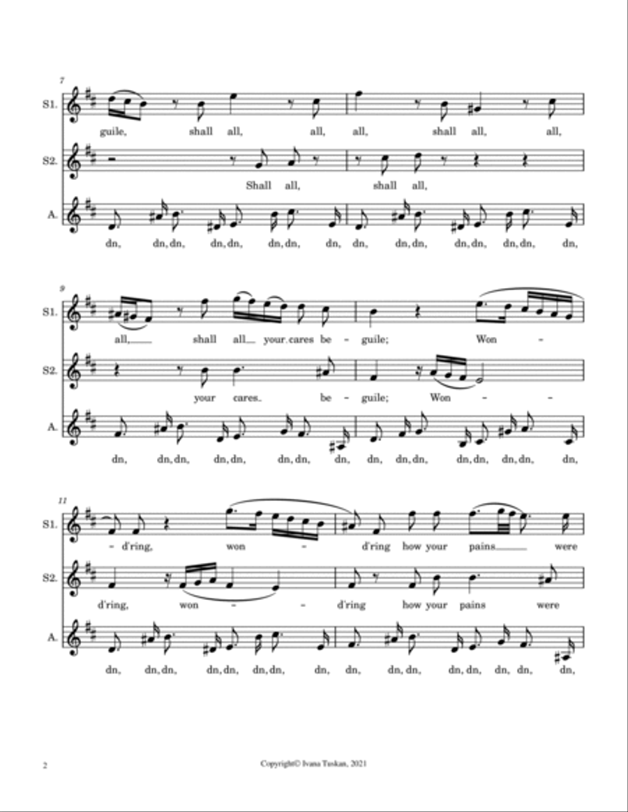 Music for a while, for SSA a cappella SSA scores gallery preview page 2