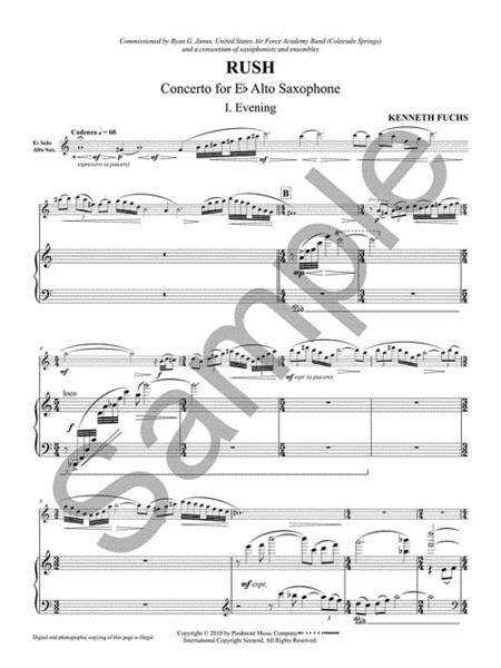 Rush: Concerto for E-flat Alto Saxophone
