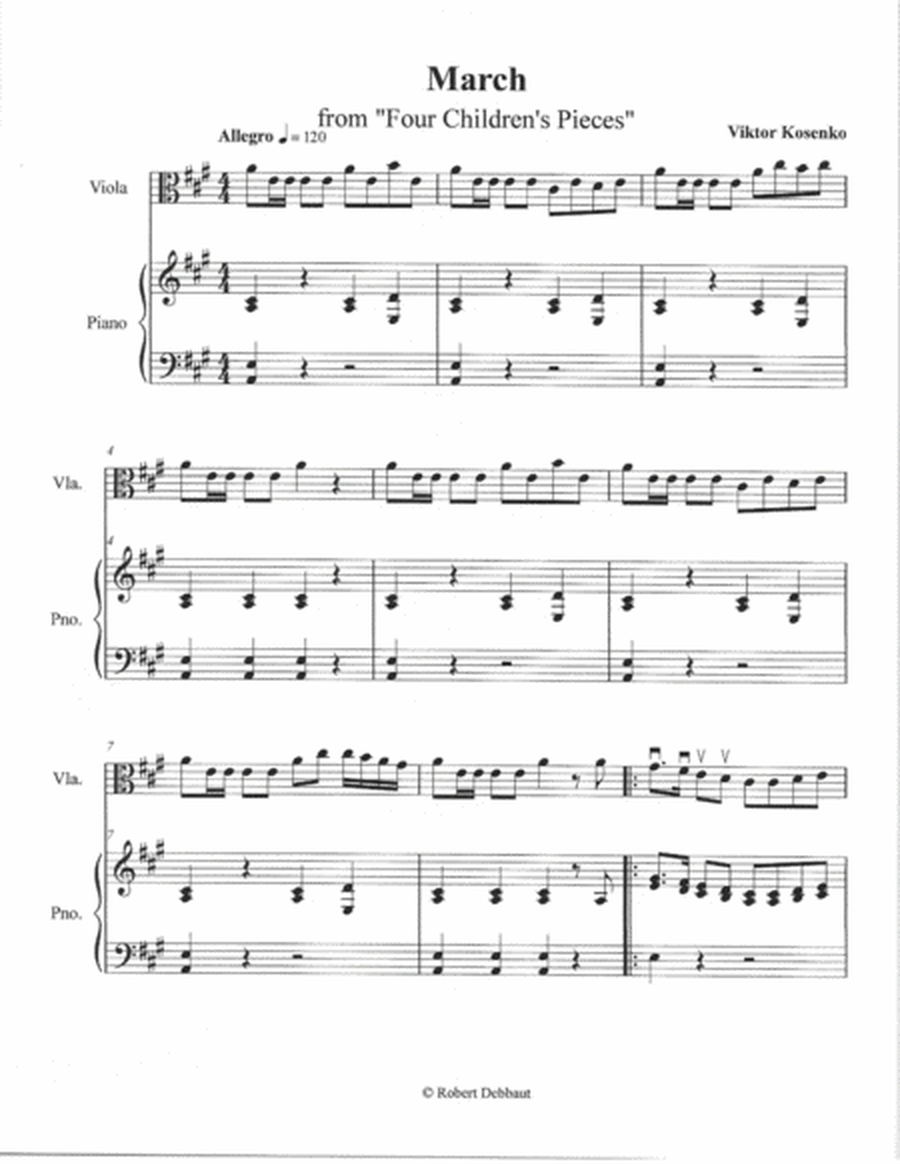 "March" by Viktor Kosenko (from Four Children's Pieces for Viola)