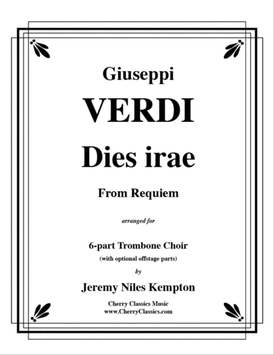 Dies Irae from Requiem for 6-part Trombone Ensemble w. opt. parts Trombone scores gallery preview page 1