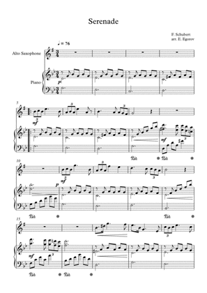 Book cover for Serenade, Franz Schubert, For Alto Saxophone & Piano