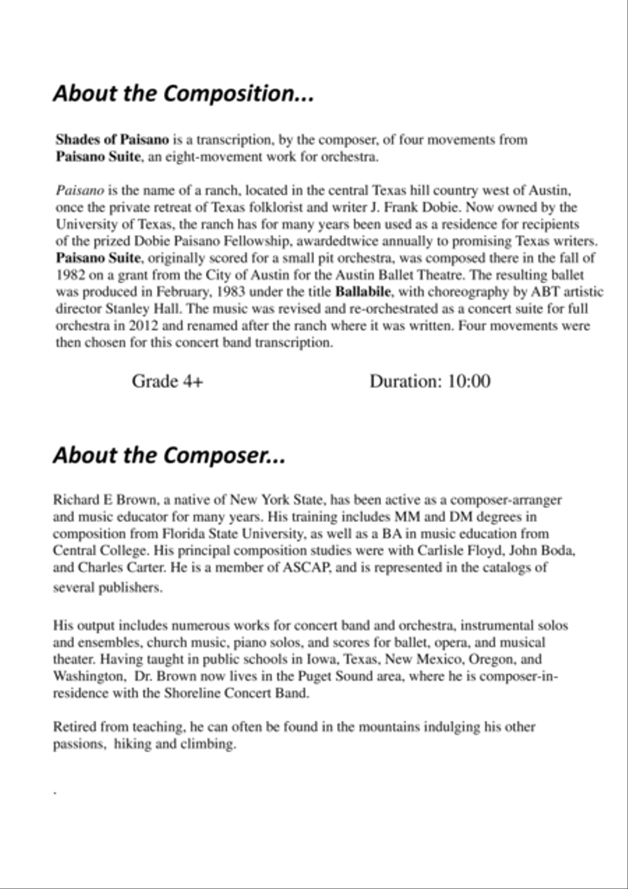 Shades of Paisano Concert Band scores gallery preview page 3
