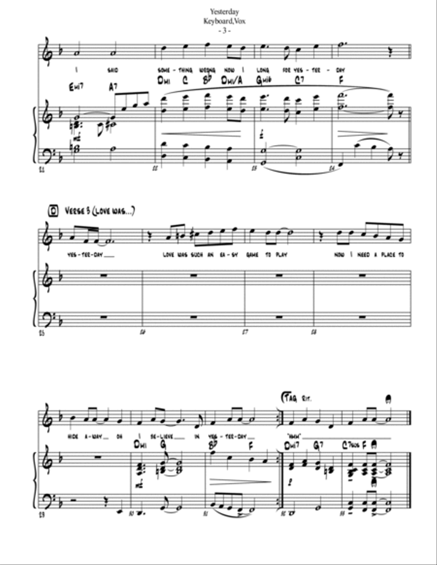Yesterday Tenor Saxophone scores gallery preview page 6