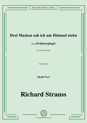 Book cover for Richard Strauss-Drei Masken sah ich am Himmel stehn,in g minor,Op.66 No.4