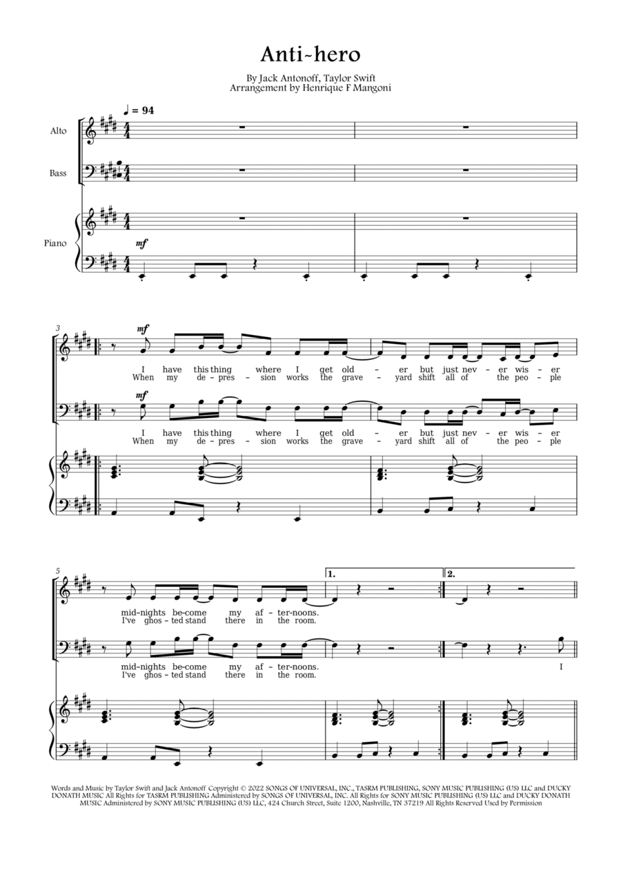 Anti-hero 2-Part scores gallery preview page 1