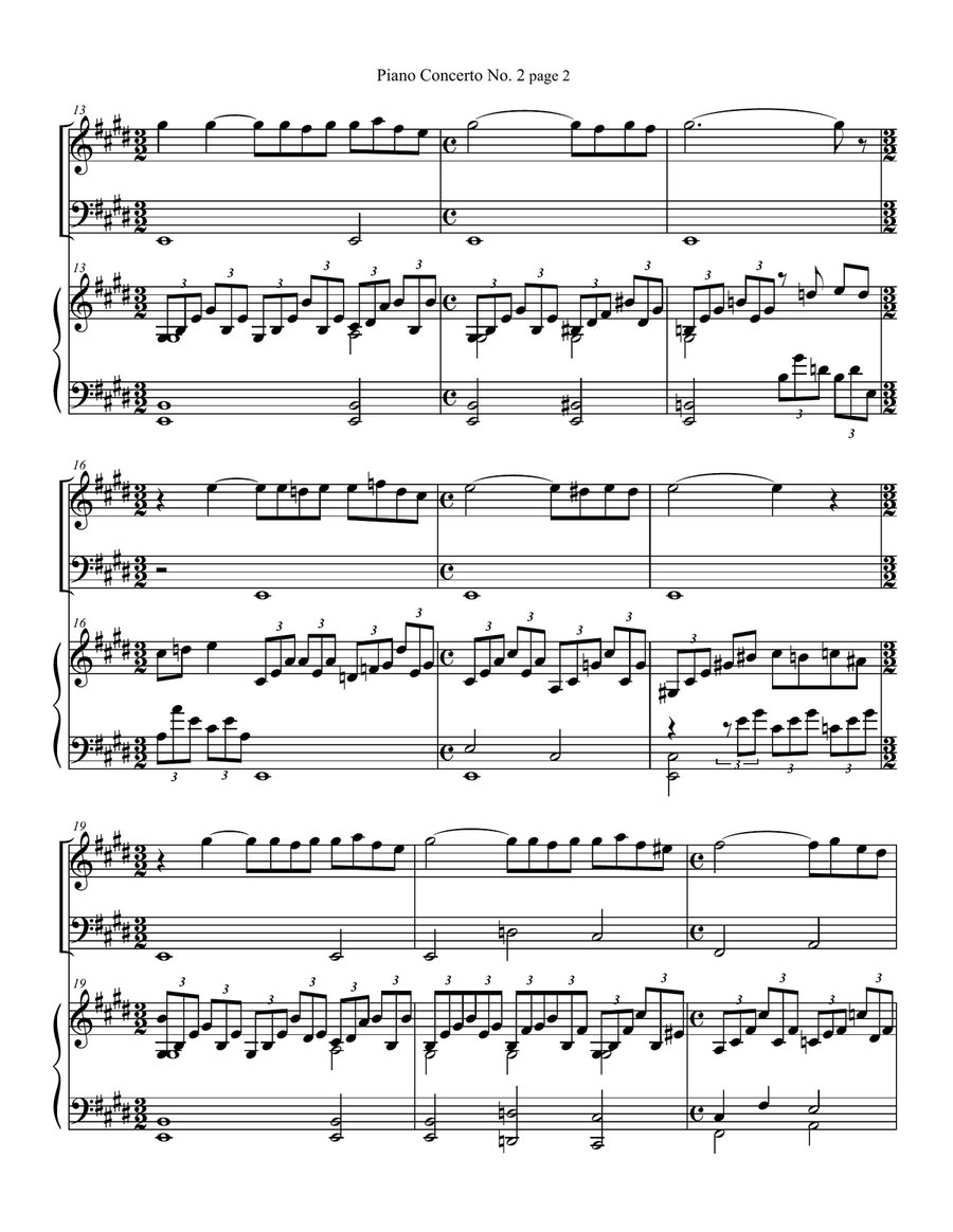 Piano Concerto No.2, Op.18: II. Adagio sostenuto String Orchestra scores gallery preview page 2