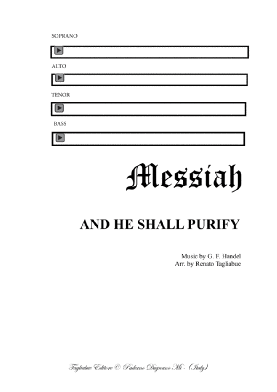AND HE SHALL PURIFY - Messiah - For SATB Choir and Organ 4-Part scores gallery preview page 1